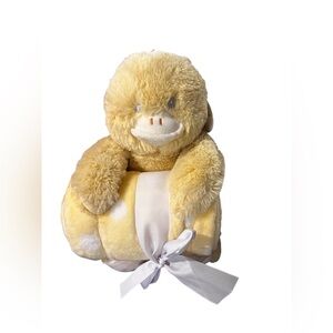 Yellow Plush Duck with Blanket- Perfect for Easter or Spring Gift